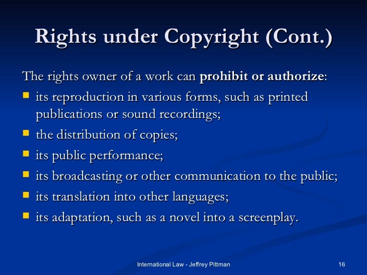 Copyrights and related rights presentation wipo