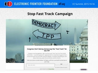 CC Summit, 2015-10-16
- fast track graphic -
Stop Fast Track Campaign
 
