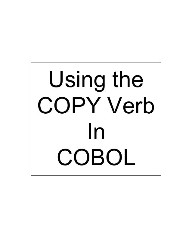 Copy verb in cobol