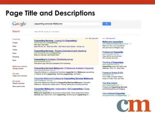 Page Title and Descriptions
 