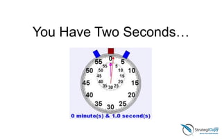 You Have Two Seconds…
 