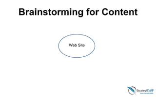 Brainstorming for Content
Web Site
 