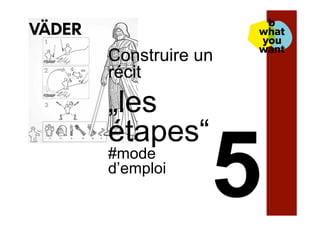 Construire un
récit
„les
étapes“
#mode
d’emploi
 