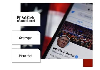 Grotesque
Pif-Paf: Clash
informationnel
Micro récit
 