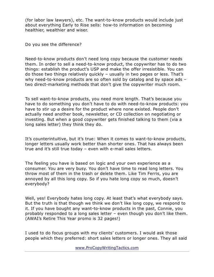 Copywriting secret of the masters how long should a sales letter be… Copywriting secret of the masters how long should a sales letter be…
