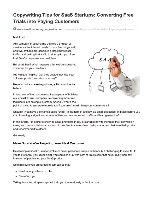 saas copywriting convert more free trials into paying customers free copywriting software