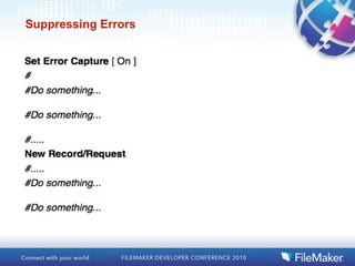 Suppressing Errors
 