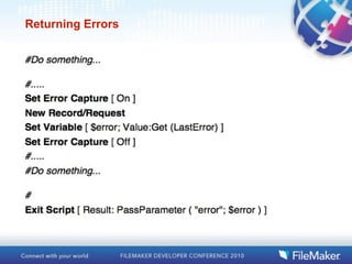 Returning Errors
 