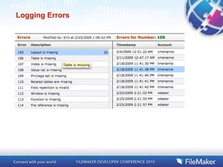 Logging Errors
 