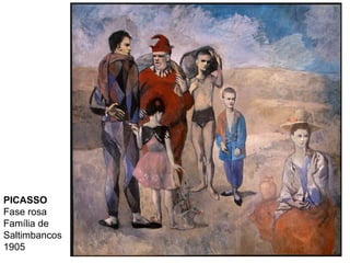 PICASSO
Fase rosa
Família de
Saltimbancos
1905
 