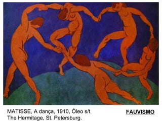 MATISSE, A dança, 1910, Óleo s/t  The Hermitage, St. Petersburg. FAUVISMO 