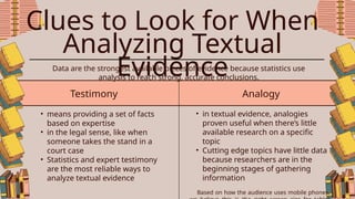 Topic Evidence Analysis COR 7 - READING & WRITING - TEXTUAL EVIDENCE.pptx