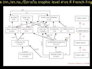 ต (กก./ตร.กม./ปี)ภายใน trophic level ต่างๆ ที่ French Frig
 