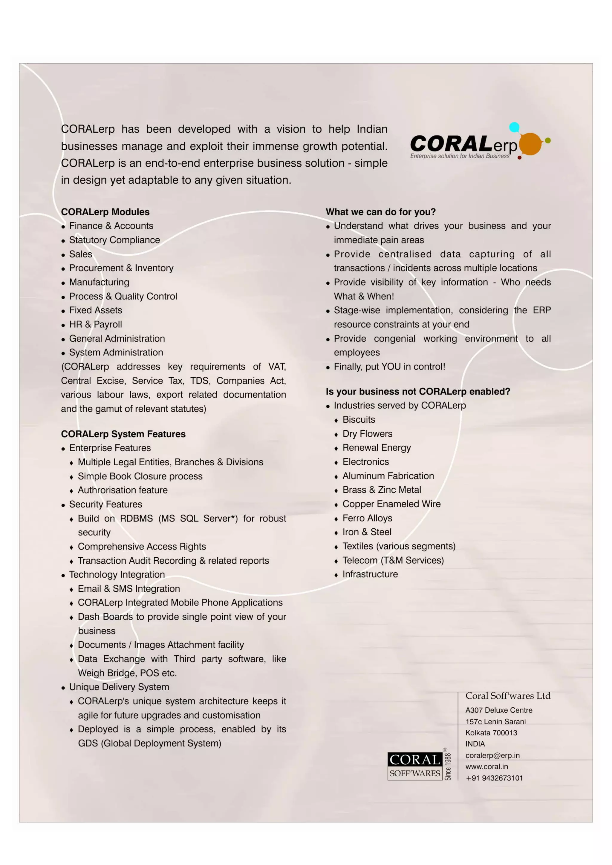 Coral Erp Brochure Pdf