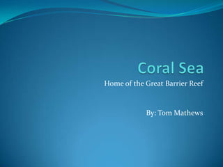 Home of the Great Barrier Reef

By: Tom Mathews

 