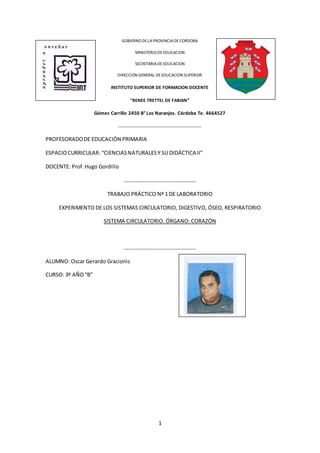 GOBIERNO DE LA PROVINCIA DE CORDOBA 
MINISTERIO DE EDUCACION 
SECRETARIA DE EDUCACION 
DIRECCION GENERAL DE EDUCACION SUPE...