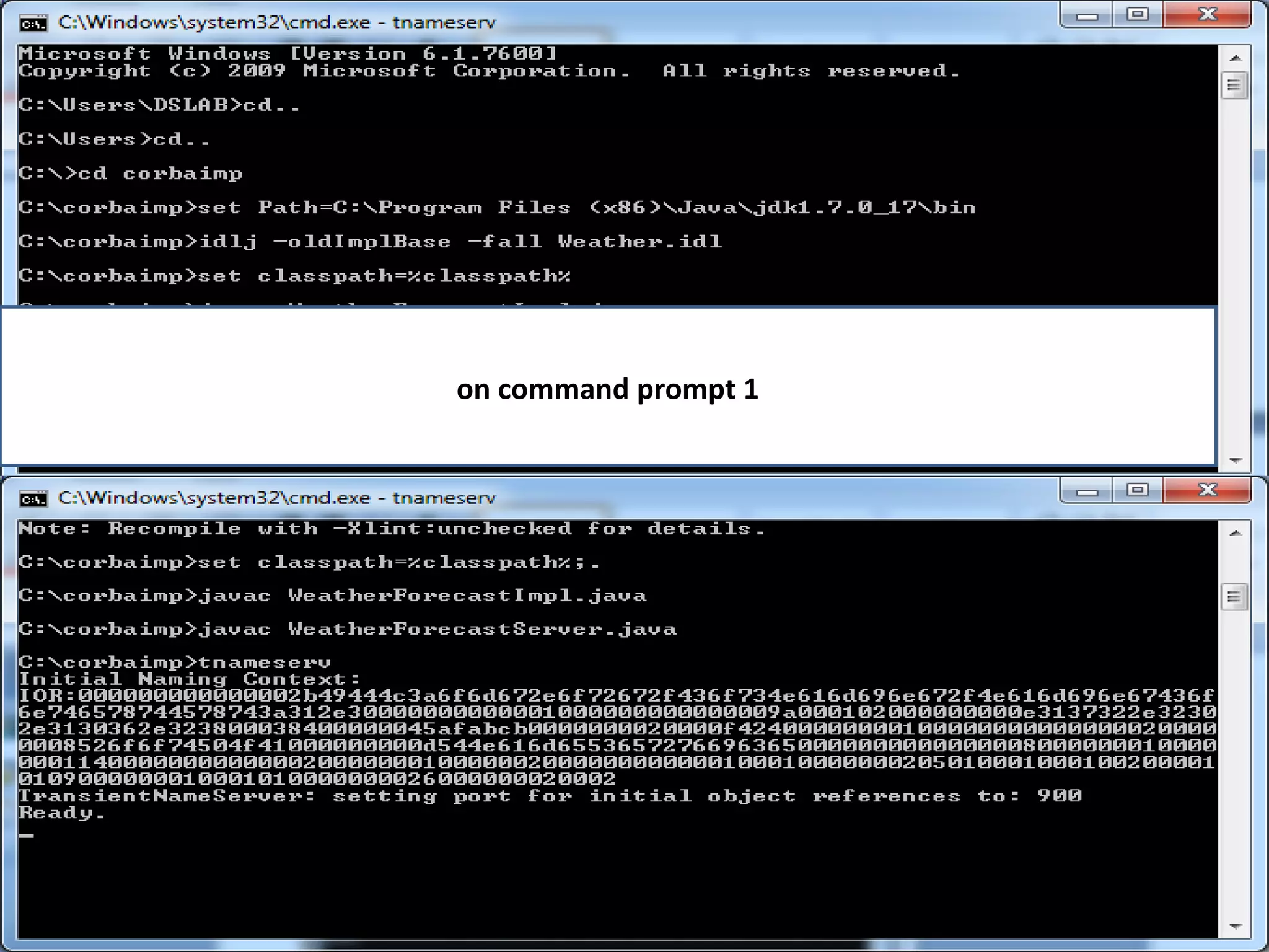 on command prompt 1
 