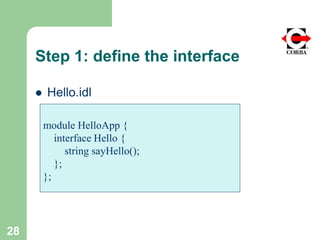 Corba introduction and simple example | PPT