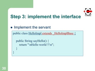 Corba introduction and simple example | PPT