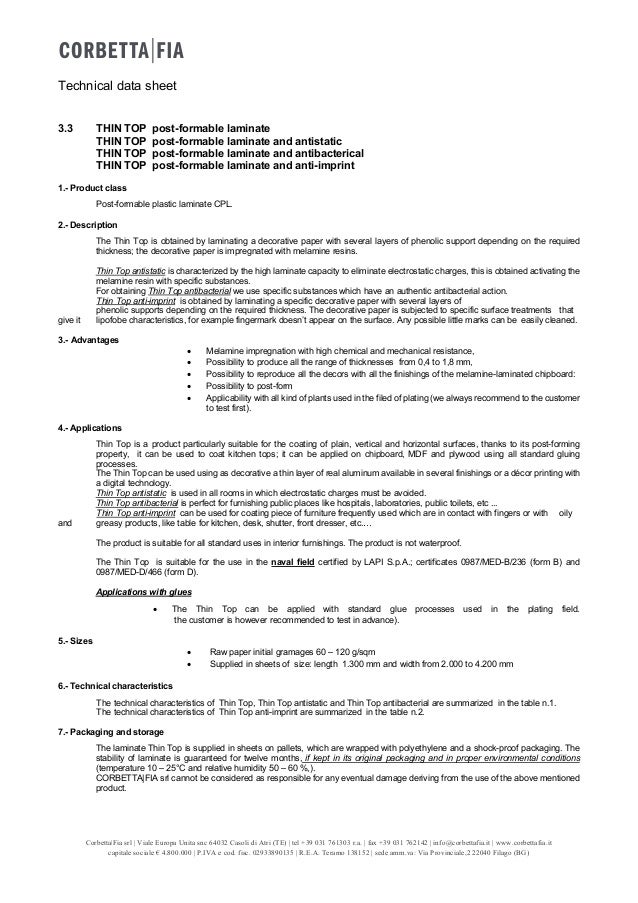 corbetta fia technical data sheet plywood data sheet