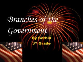Branches of the Government By Corbin 3 rd  Grade 