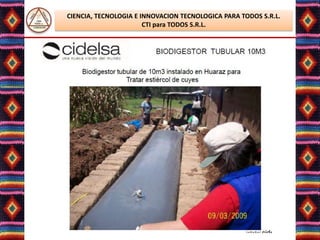 CIENCIA, TECNOLOGIA E INNOVACION TECNOLOGICA PARA TODOS S.R.L.
                       CTI para TODOS S.R.L.




                  Lic. Elsa Benavente Salazar
 