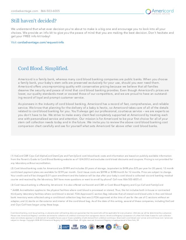 Cord Blood Bank Cost Comparison