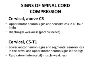 Compression Syndrom CORD COMPRESSION SYNDROME by DR. CHUKWUMA O.N. G. Department of ...