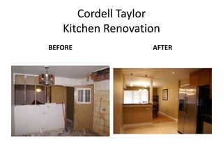 Cordell TaylorKitchen Renovation  BEFORE AFTER 