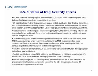 The U.S. Transition in Iraq: Iraqi Forces and the U.S. Military Aid