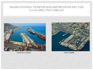 TRAMO CENTRAL: PUERTOS MÁS IMPORTANTES DEL PAÍS
           LA GUAIRA, PTO CABELLO




    Puerto de La Guaira           Puerto Cabello
 
