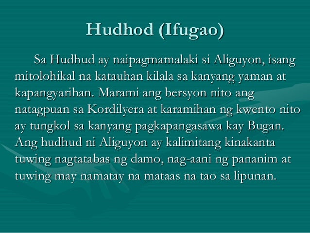 Alim Ang Epiko Ng Ifugao - tingnan epiko