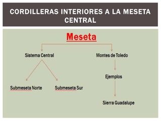 CORDILLERAS INTERIORES A LA MESETA
             CENTRAL
 