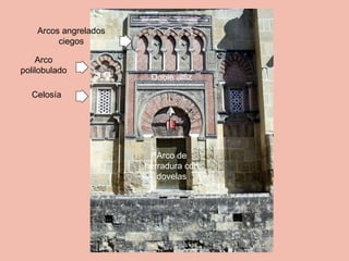 Arco polilobulado Celosía Arcos angrelados ciegos Doble alfiz Arco de herradura con dovelas 
