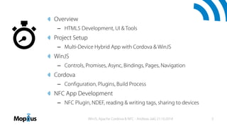 WinJS, Apache Cordova & NFC - HTML5 apps for Android and Windows Phone
