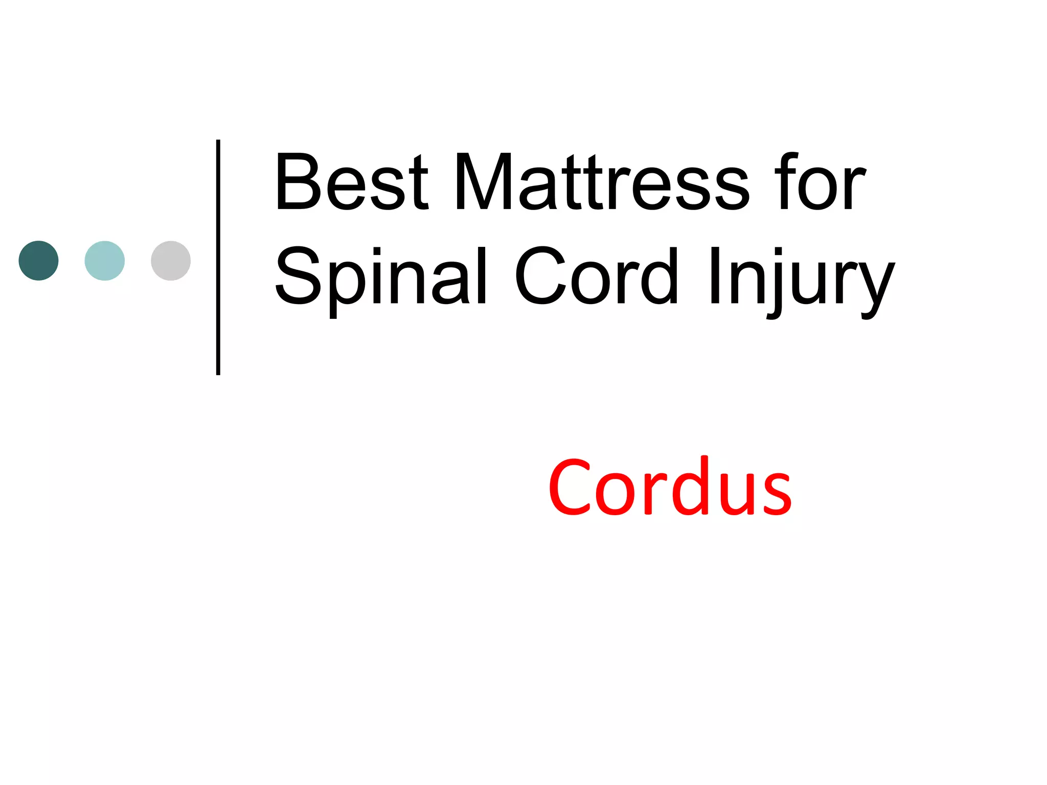 Cordus best mattress for spinal cord injury PPT