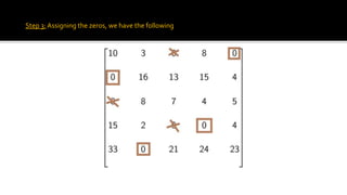 Step 3: Assigning the zeros, we have the following
 
