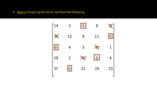  Step 7: Assigning the zeros, we have the following
 
