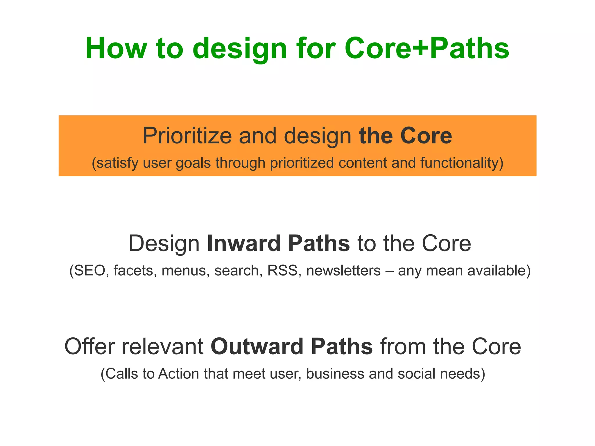Core and Paths: Designing Findability from the Inside and Out