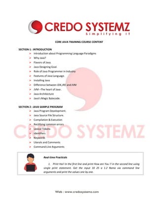 Core java-training-course-content | PDF