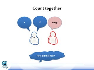 1 clapp
How did that feel?
3
Count together
 