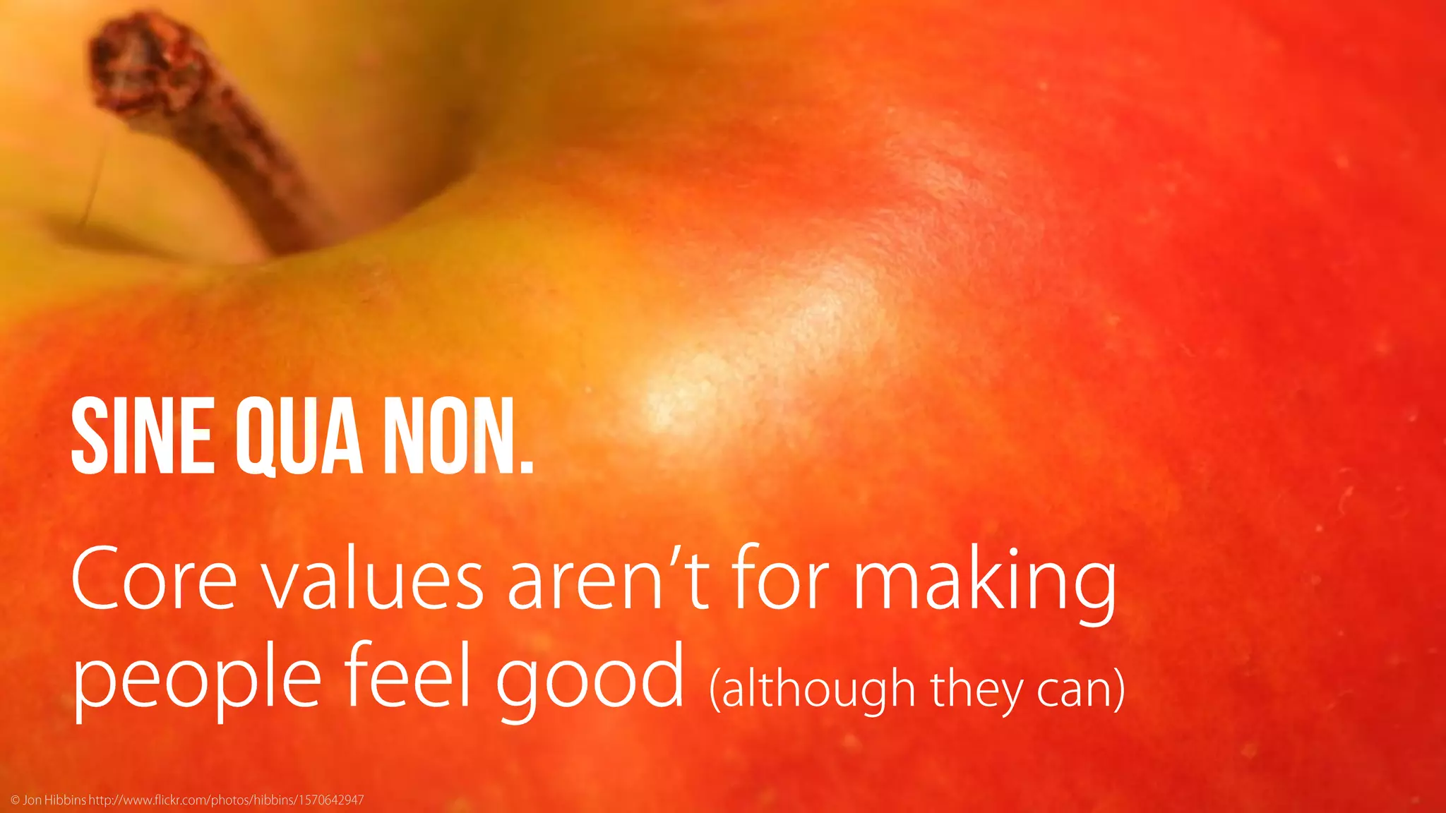 Sine Qua Non: Core Values and Content Strategy