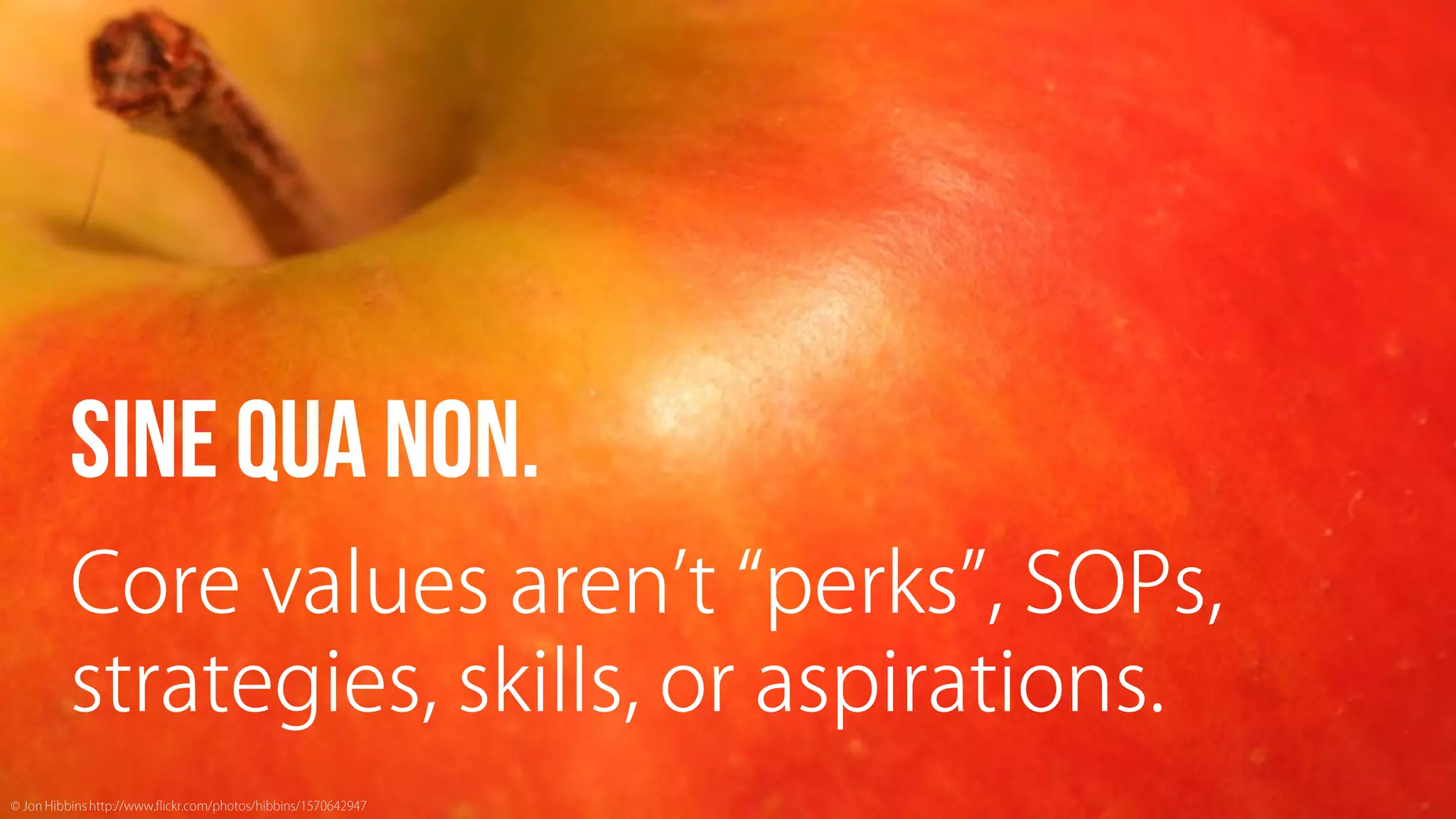 Sine Qua Non: Core Values and Content Strategy