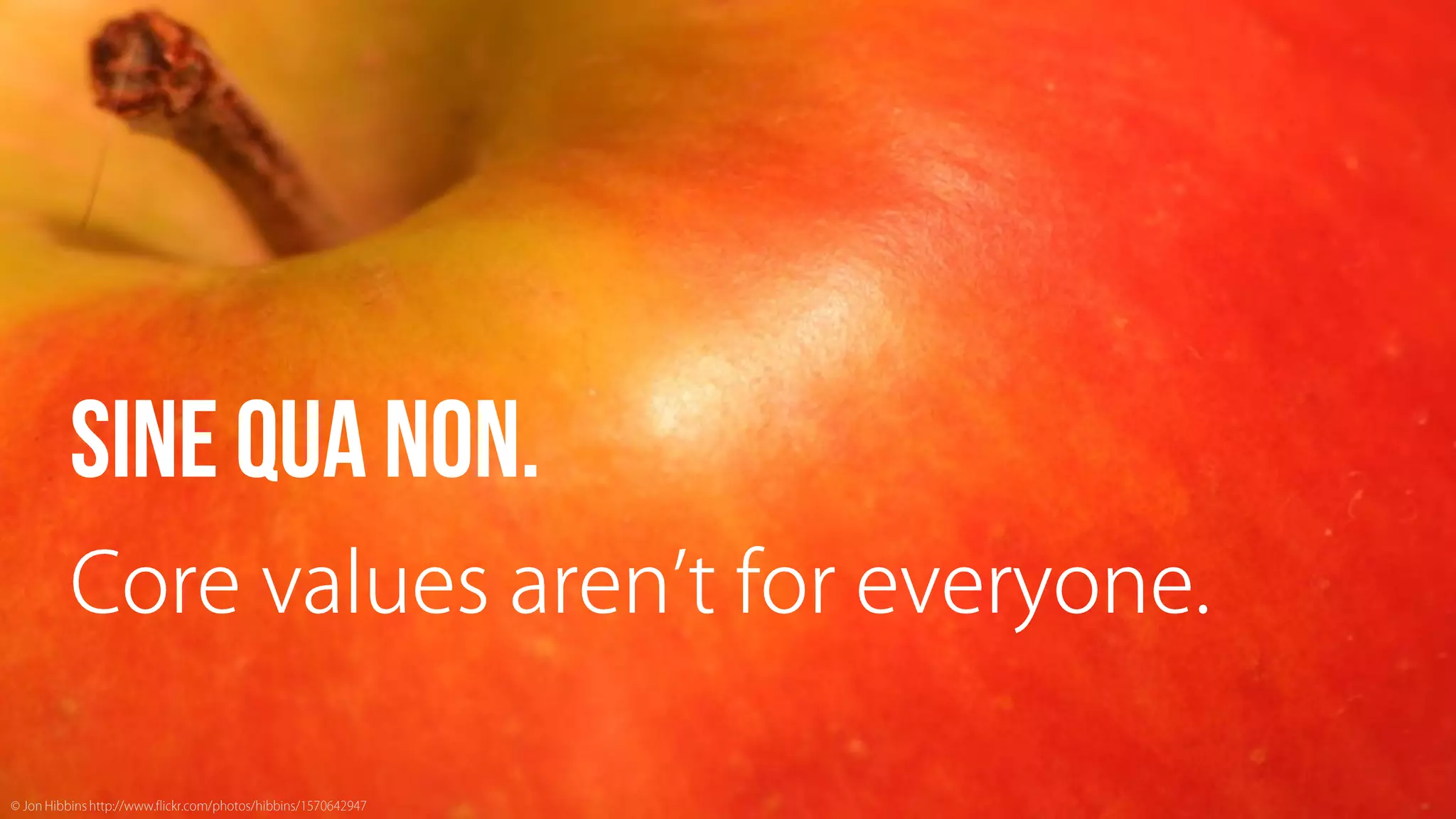 Sine Qua Non: Core Values and Content Strategy