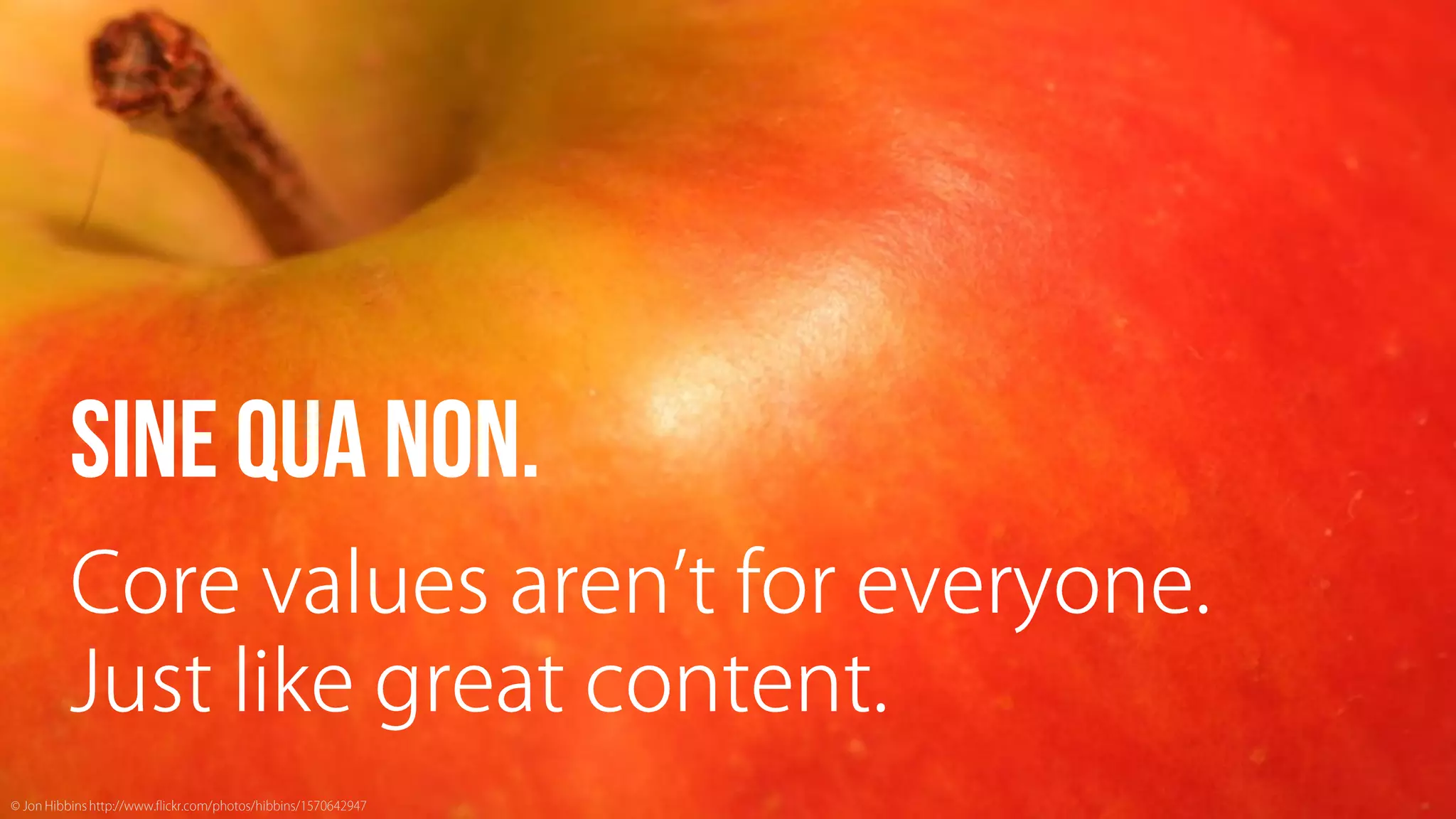 Sine Qua Non: Core Values and Content Strategy