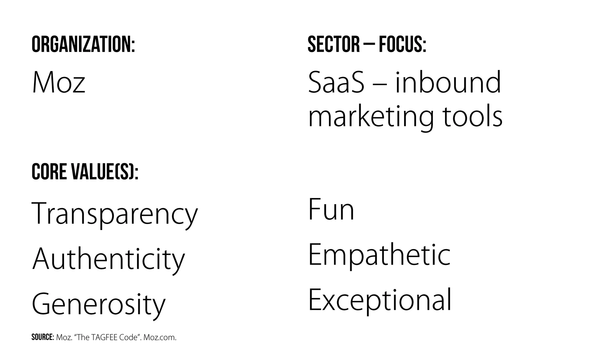 Sine Qua Non: Core Values and Content Strategy