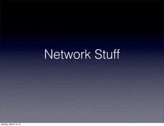 Network Stuff




Monday, March 19, 12
 