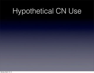 Hypothetical CN Use




Monday, March 19, 12
 