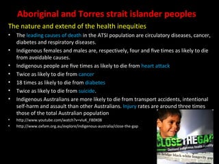 ATSI Revision 
• Discuss why the financial resources devoted to improving 
Indigenous health have so far had little impact...