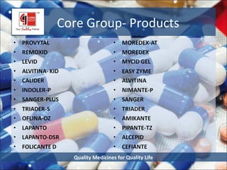 Core Group- Products




  Quality Medicines for Quality Life
 
